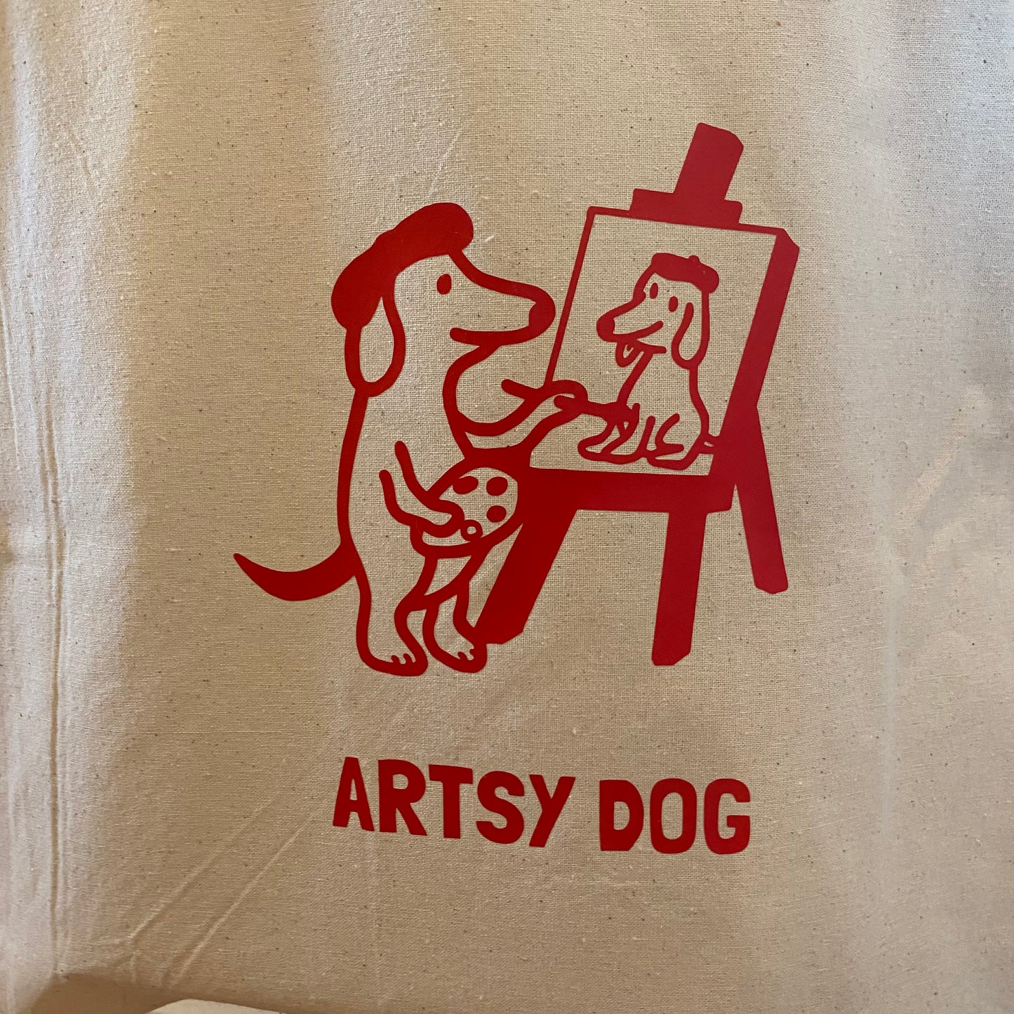Bio-Fairtrade Baumwoll Shopper „Artsy Dog“ rot