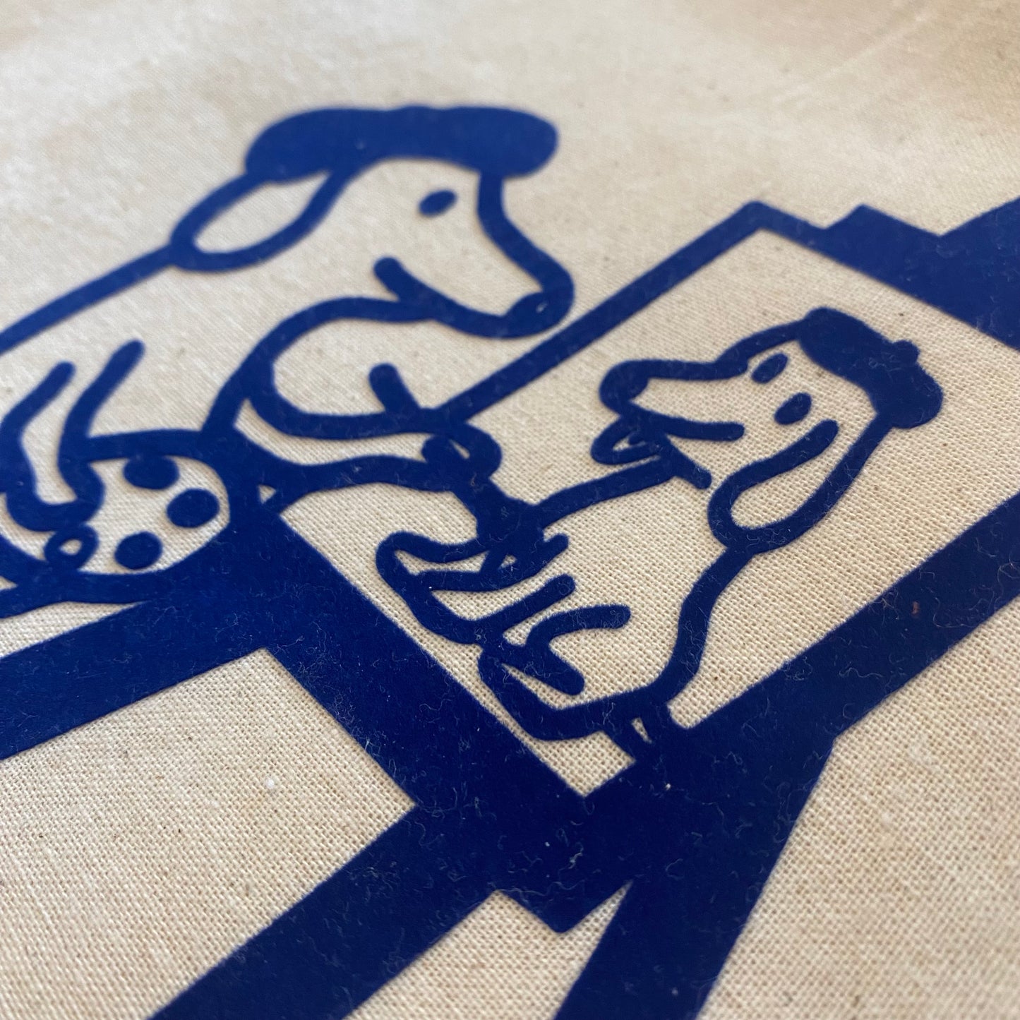 Bio-Fairtrade Baumwoll Shopper „Artsy Dog“ blau