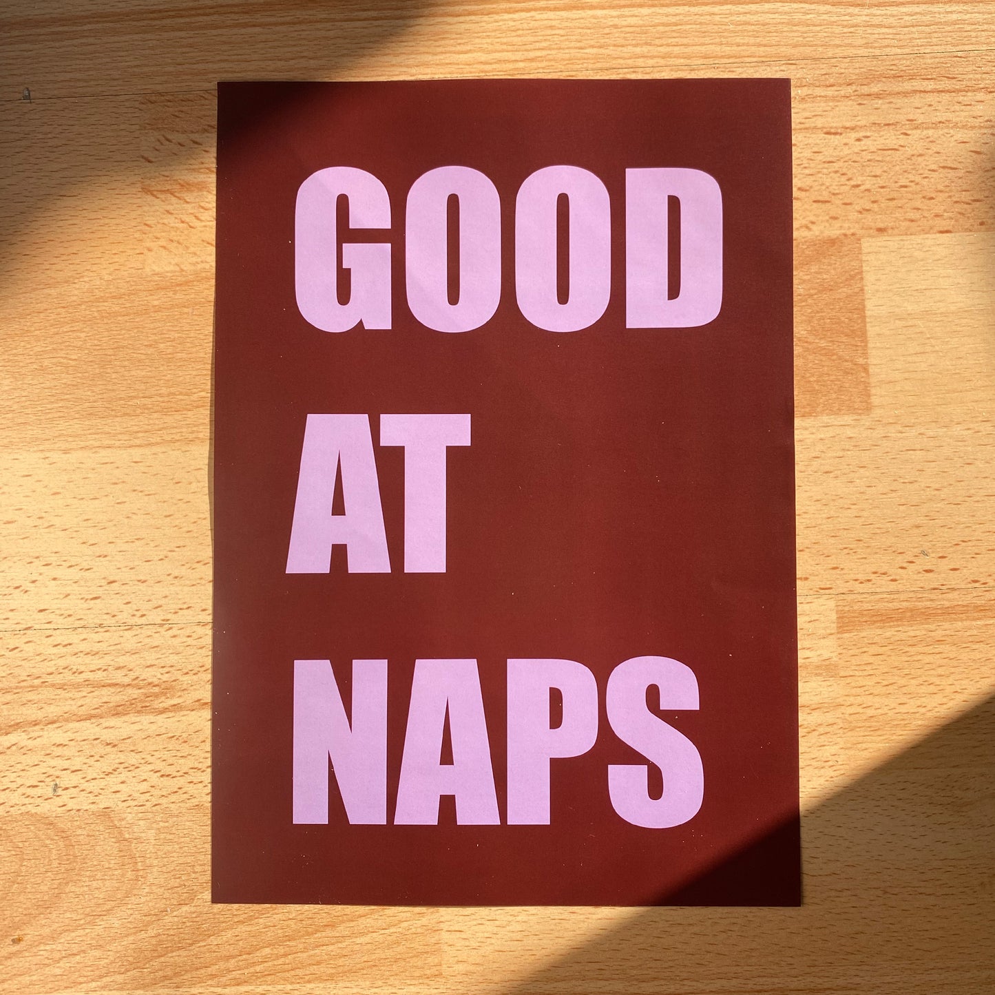 Poster DIN A4 "good at naps"